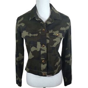 JUSTFAB GREEN CAMO JACKET SZ.XS EUC
